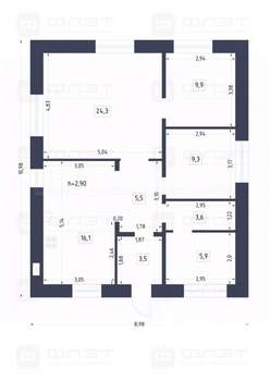 Дом 78м², 1-этажный, участок 4 сот.