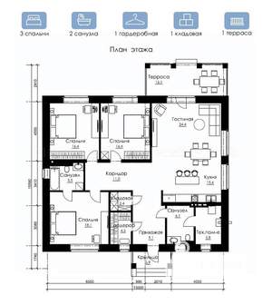 Дом 136м², 1-этажный, участок 10 сот.
