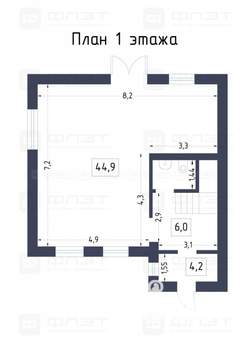 Дом 110м², 2-этажный, участок 4 сот.