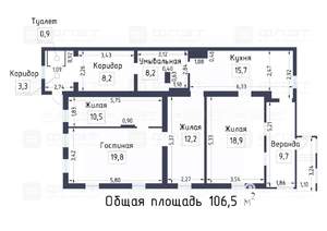 Дом 107м², 1-этажный, участок 6 сот.