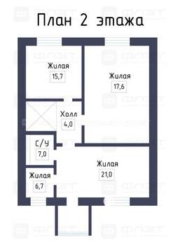 Дом 152м², 2-этажный, участок 6 сот.  