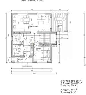 Дом 180м², 2-этажный, участок 7 сот.  