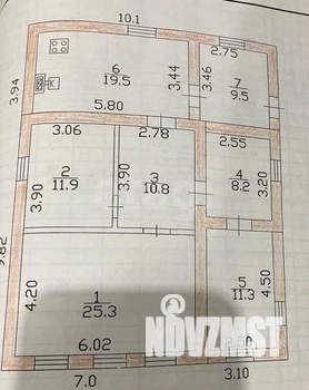 Дом 100м², 1-этажный, участок 8 сот.  