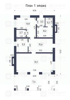 Дом 171м², 2-этажный, участок 9 сот.  
