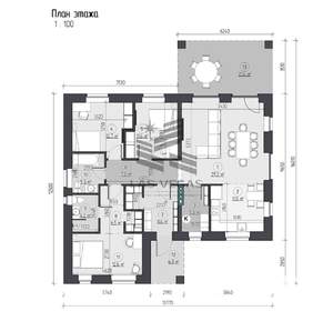 Коттедж 141м², 1-этажный, участок 10 сот.  