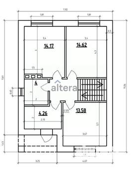 Коттедж 138м², 2-этажный, участок 4 сот.  