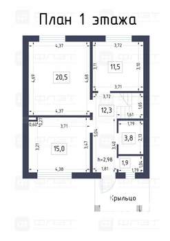 Дом 110м², 2-этажный, участок 4 сот.  