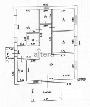 Дом 111м², 1-этажный, участок 5 сот.  