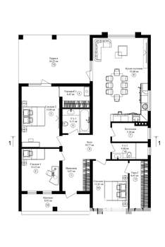 Дом 154м², 1-этажный, участок 7 сот.  