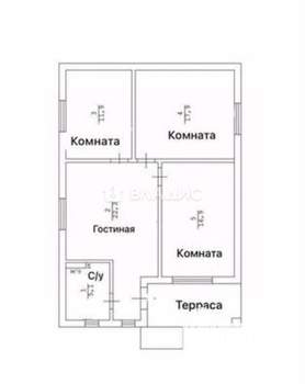 Дом 74м&sup2;, 1-этажный, участок 4 сот.  