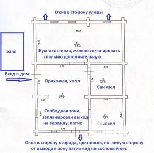 Дом 116м², 1-этажный, участок 7 сот.  