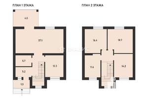 Дом 136м², 2-этажный, участок 5 сот.  