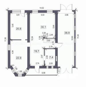 Дом 222м², 2-этажный, участок 8 сот.  