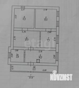 Дача 57м², 1-этажный, участок 6 сот.  