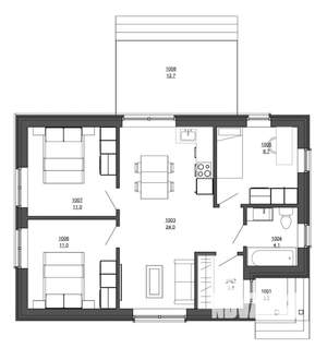 Дом 78м&sup2;, 1-этажный, участок 10 сот.  