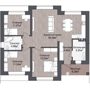 Коттедж 95м&sup2;, 3-этажный, участок 10 сот.  