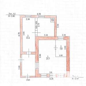 Дом 43м&sup2;, 1-этажный, участок 12 сот.  