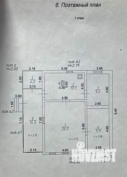 Дом 97м², 1-этажный, участок 7 сот.  