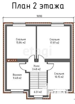 Коттедж 130м², 2-этажный, участок 5 сот.  