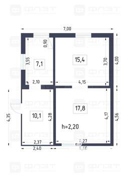 Дом 40м², 1-этажный, участок 7 сот.  