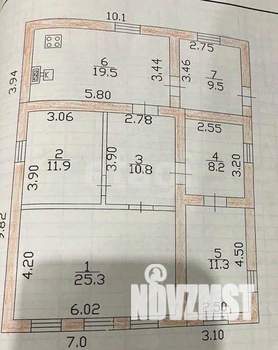 Дом 100м², 1-этажный, участок 8 сот.  