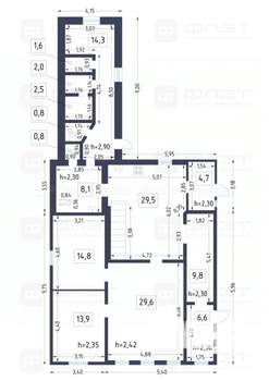 Дом 181м², 2-этажный, участок 7 сот.  