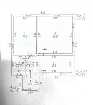 Дом 72м², 1-этажный, участок 4 сот.  