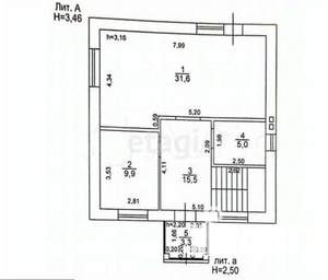 Дом 115м², 2-этажный, участок 5 сот.  