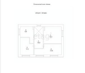 Дом 122м&sup2;, 2-этажный, участок 3 сот.  