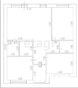 Дом 124м², 1-этажный, участок 6 сот.  