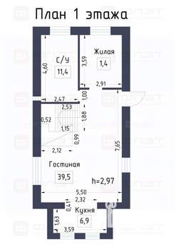 Дом 122м², 2-этажный, участок 6 сот.  