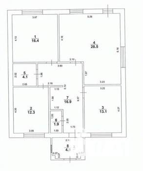 Дом 101м², 1-этажный, участок 6 сот.  