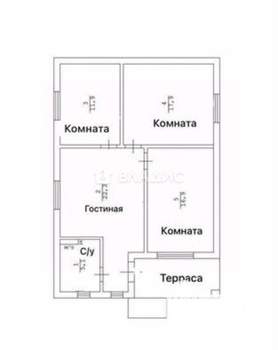 Дом 74м&sup2;, 1-этажный, участок 4 сот.  