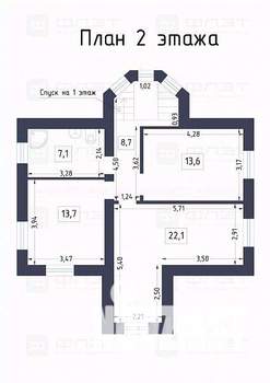 Дом 180м², 2-этажный, участок 7 сот.  