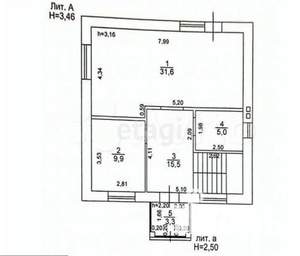 Дом 115м², 2-этажный, участок 5 сот.  