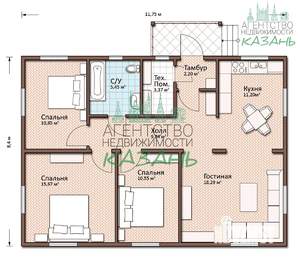 Дом 80м², 1-этажный, участок 6 сот.  