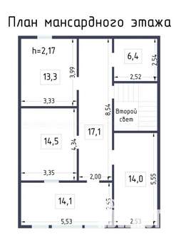 Дом 140м&sup2;, 2-этажный, участок 15 сот.  