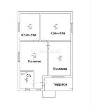 Дом 74м&sup2;, 1-этажный, участок 4 сот.  