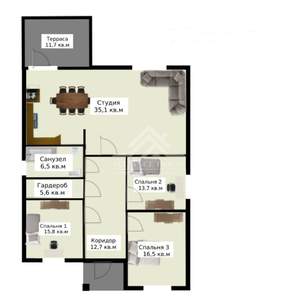 Дом 120м², 1-этажный, участок 5 сот.  