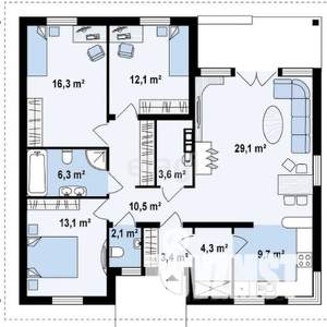 Дом 350м², 2-этажный, участок 10 сот.  