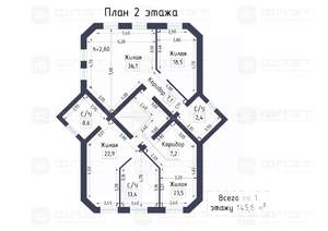 Дом 297м&sup2;, 3-этажный, участок 7 сот.  