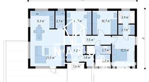 Дом 98м&sup2;, 1-этажный, участок 8 сот.  