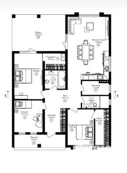 Дом 154м², 1-этажный, участок 7 сот.  