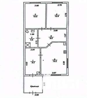 Дом 60м&sup2;, 1-этажный, участок 3 сот.  