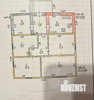 Дом 62м², 1-этажный, участок 7 сот.  