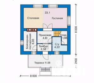 Дача 63м&sup2;, 2-этажный, участок 5 сот.  