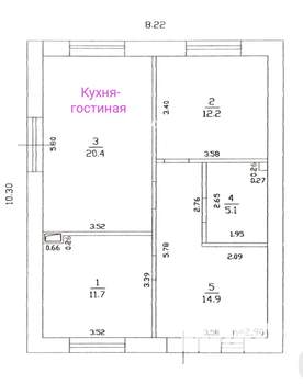 Дом 67м&sup2;, 1-этажный, участок 3 сот.  