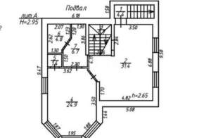 Дом 249м², 3-этажный, участок 5 сот.  