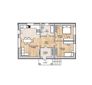 Дом 120м², 2-этажный, участок 5 сот.  