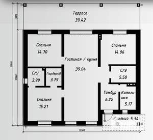 Коттедж 153м², 1-этажный, участок 5 сот.  